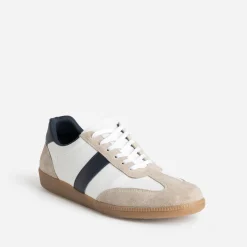 Eram Baskets/Tennis^Tennis he cuir détails beige et marine BLANC