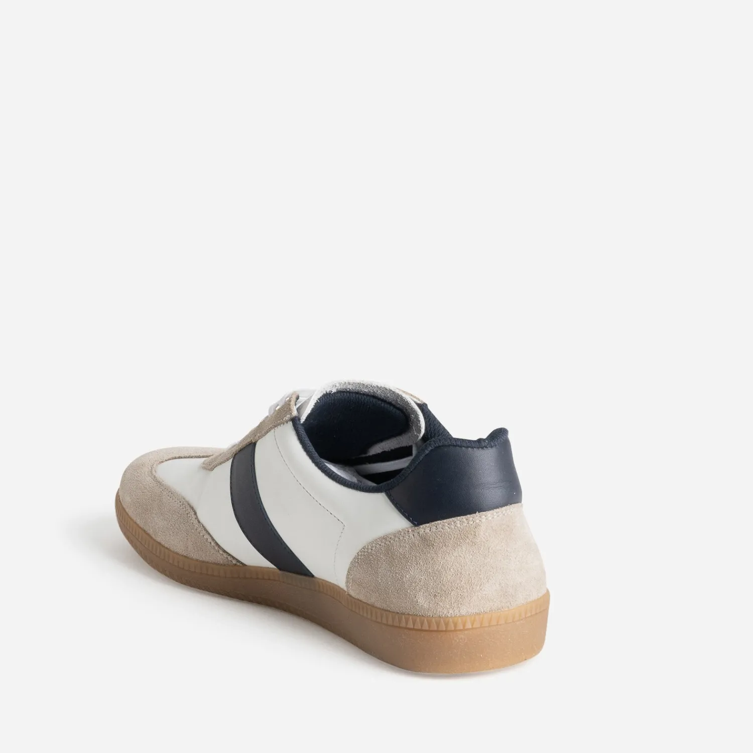 Eram Baskets/Tennis^Tennis he cuir détails beige et marine BLANC