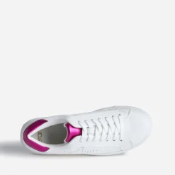 Eram Baskets^Tennis he détails fuchsia métallisé BLANC