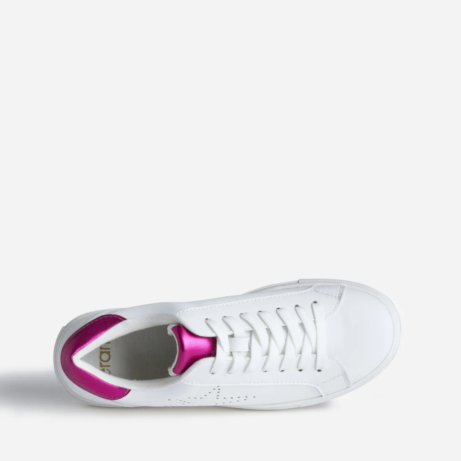 Eram Baskets^Tennis he détails fuchsia métallisé BLANC