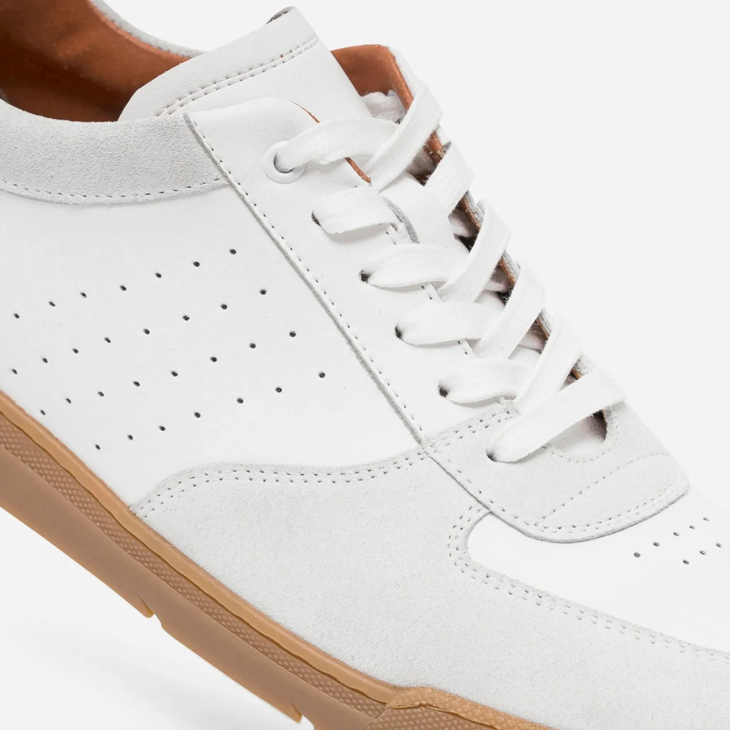Eram Baskets/Tennis^Tennis he en cuir détails gris clair BLANC