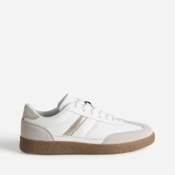 Eram Baskets^Tennis he et grise détails effet python BLANC