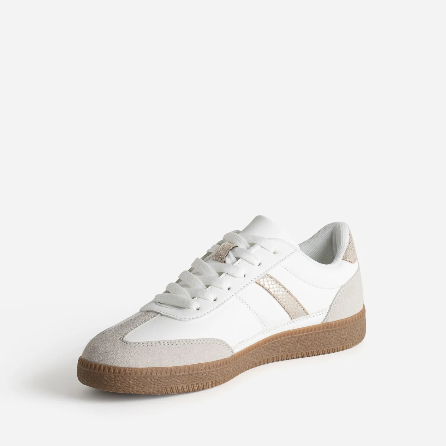 Eram Baskets^Tennis he et grise détails effet python BLANC