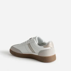 Eram Baskets^Tennis he et grise détails effet python BLANC