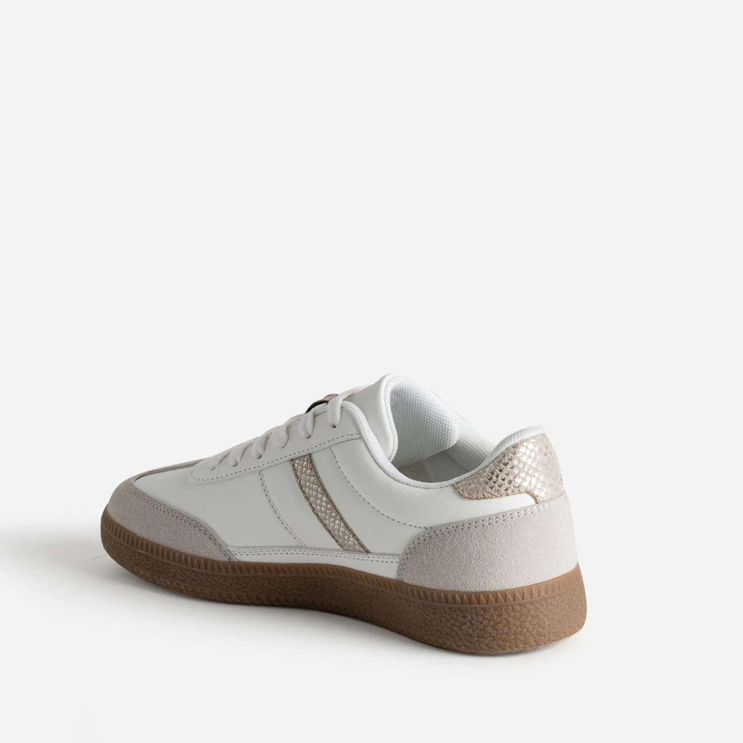 Eram Baskets^Tennis he et grise détails effet python BLANC