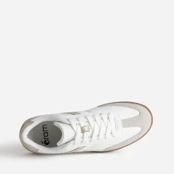 Eram Baskets^Tennis he et grise détails effet python BLANC