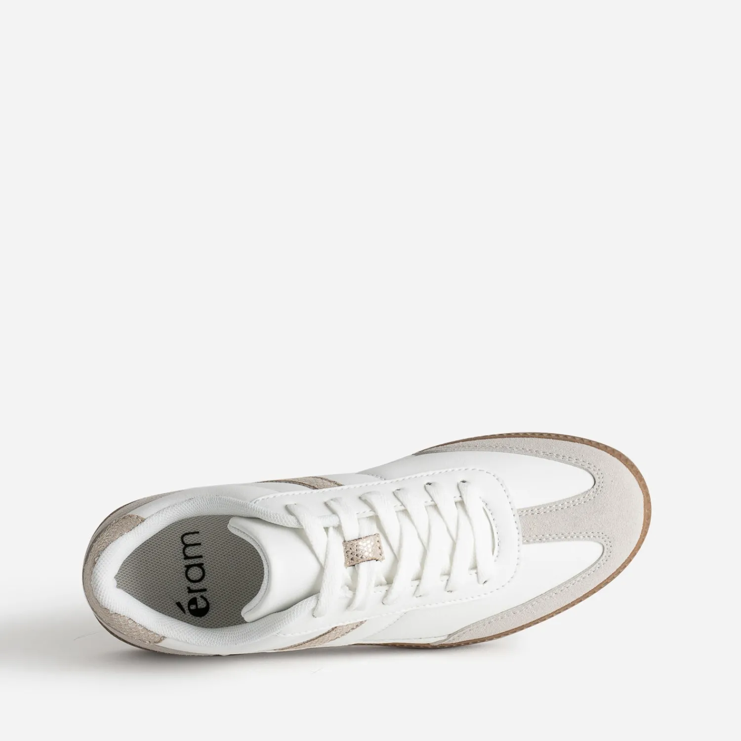Eram Baskets^Tennis he et grise détails effet python BLANC