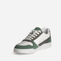 Eram Baskets/Tennis^Tennis he, grise et verte mix cuir BLANC