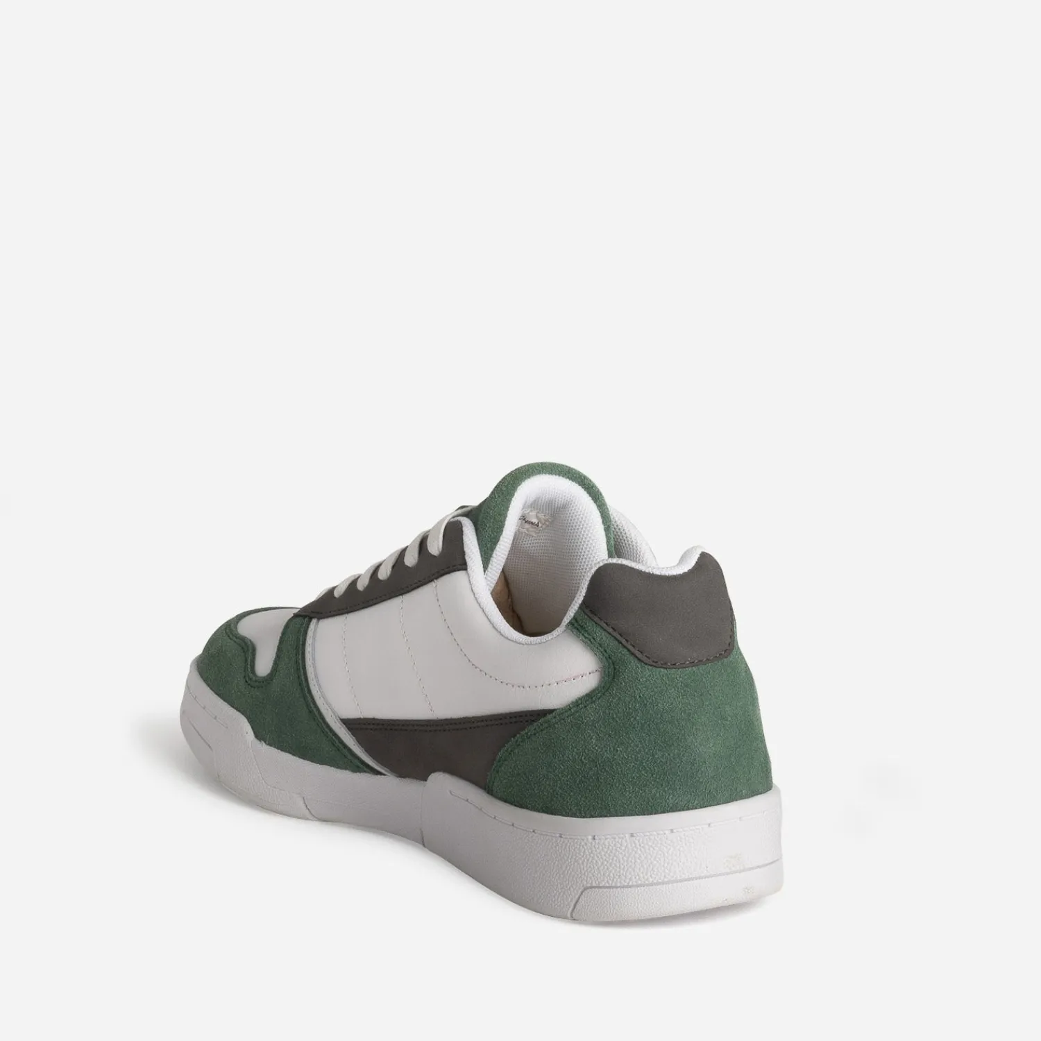 Eram Baskets/Tennis^Tennis he, grise et verte mix cuir BLANC