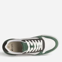 Eram Baskets/Tennis^Tennis he, grise et verte mix cuir BLANC