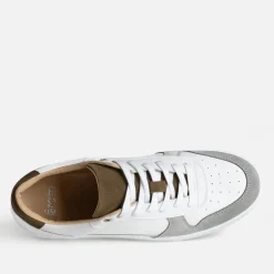 Eram Baskets/Tennis^Tennis he, grise, kaki cuir bi-matière BLANC