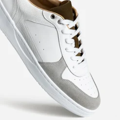 Eram Baskets/Tennis^Tennis he, grise, kaki cuir bi-matière BLANC