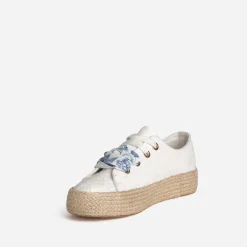 Eram Baskets^Tennis blanche toile avec broderies DIVERS