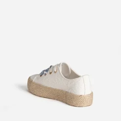 Eram Baskets^Tennis blanche toile avec broderies DIVERS