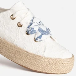 Eram Baskets^Tennis blanche toile avec broderies DIVERS