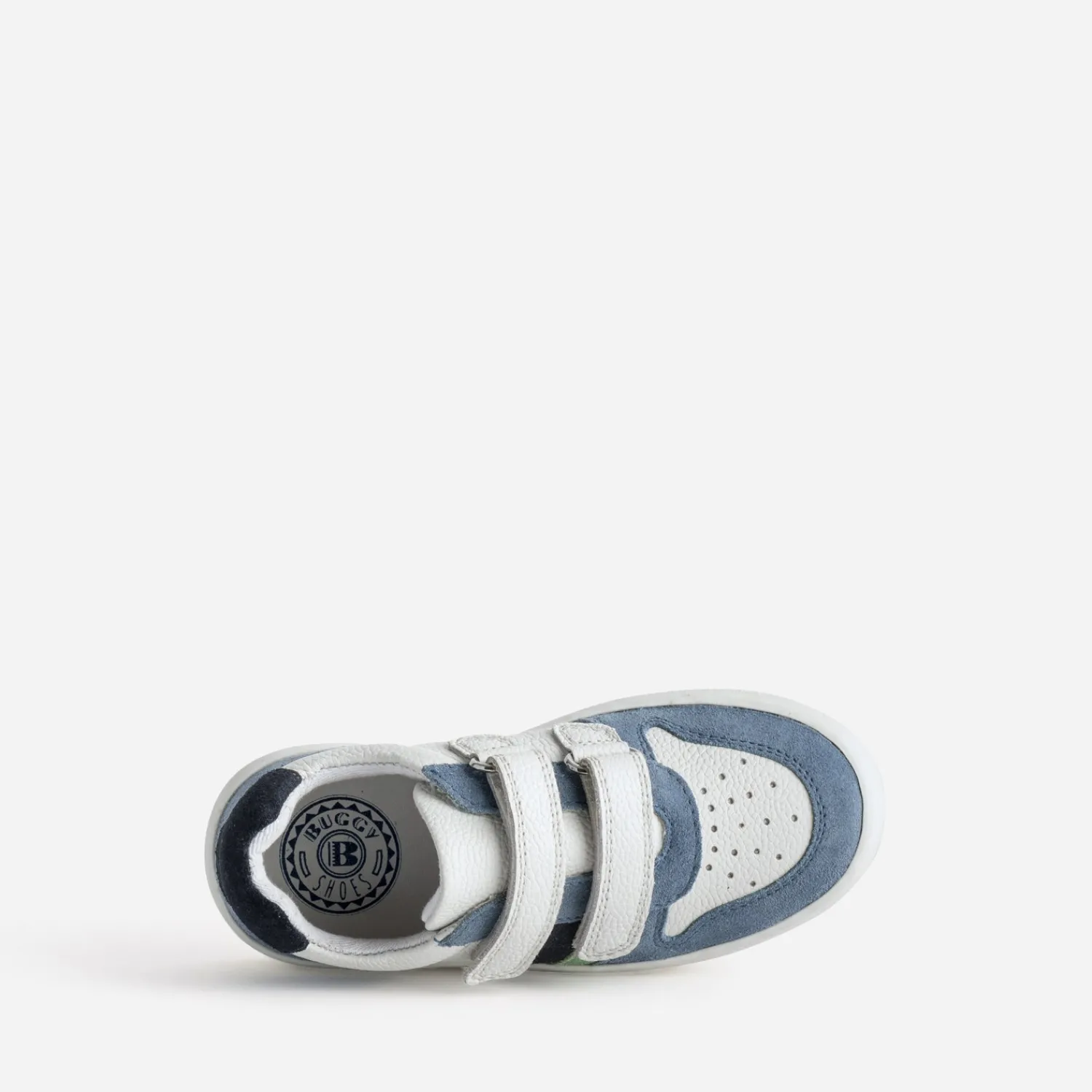 Buggy Baskets^Tennis blanc, , vert cuir BLEU
