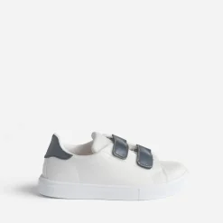 Buggy Baskets^Tennis he à scratchs marine BLANC