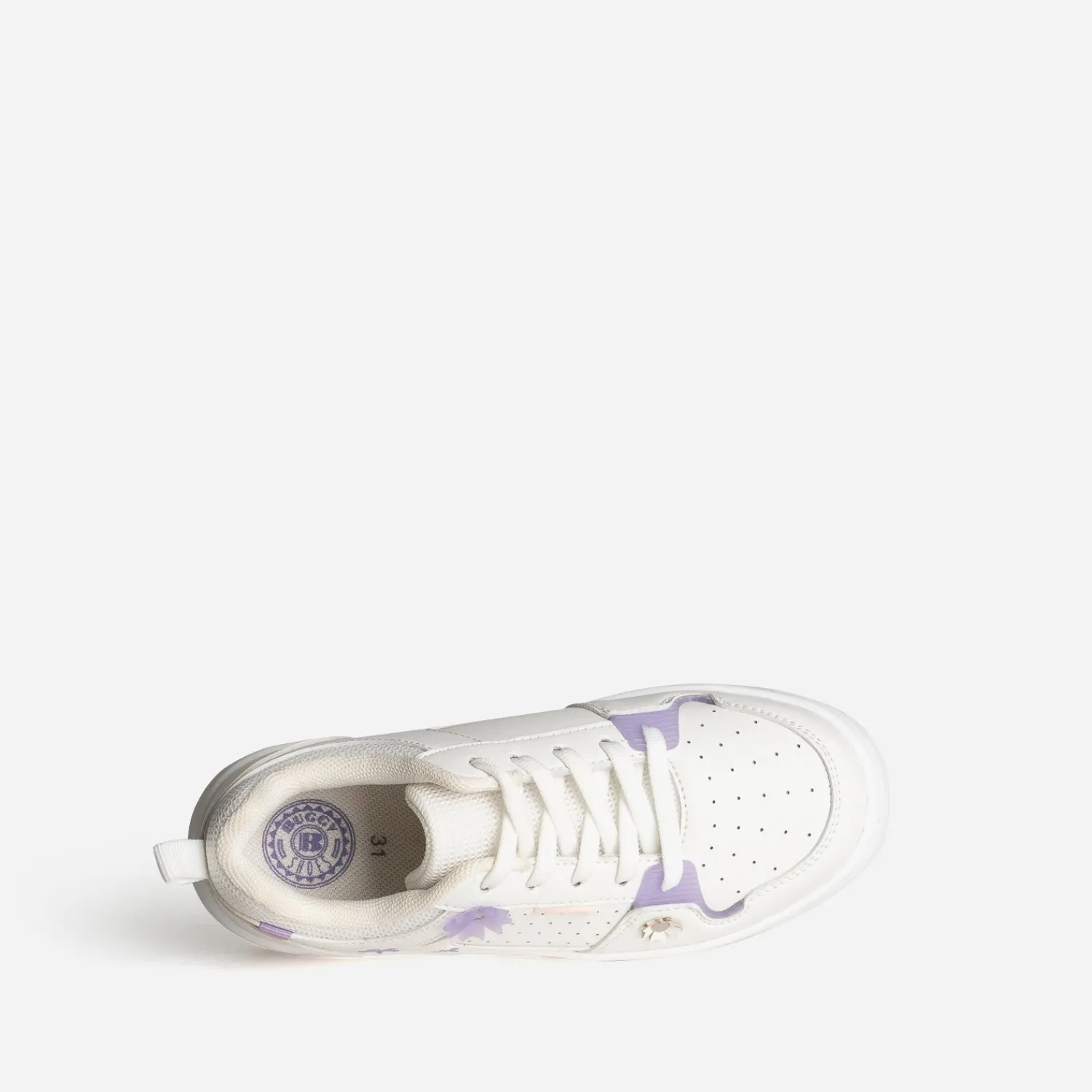 Buggy Baskets^Tennis he détails fleurs BLANC