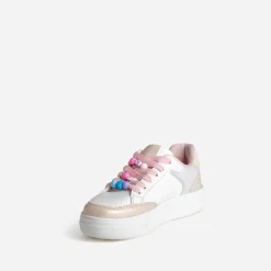 Buggy Baskets^Tennis blanche et pastel détails perles MULTICOLORE