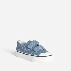 Buggy Baskets^Tennis e toile motif skates à scratchs BLEU