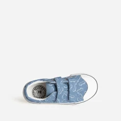 Buggy Baskets^Tennis e toile motif skates à scratchs BLEU