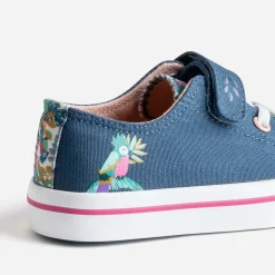Buggy Baskets^Tennis e toile motif perroquets BLEU