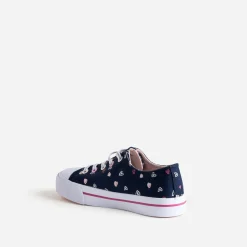 Buggy Baskets^Tennis toile motifs cœurs MARINE