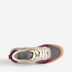Eram Baskets^Tennis , bordeaux et beige semelle amovible CAMEL