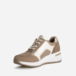 Caprice Baskets^Tennis et doré bi-matière BEIGE