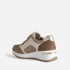 Caprice Baskets^Tennis et doré bi-matière BEIGE