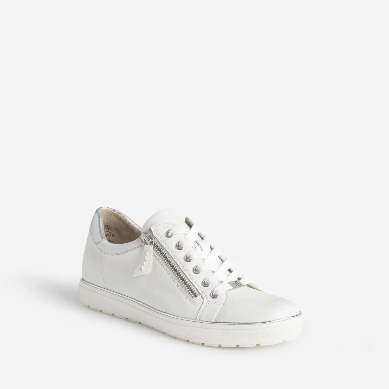 Caprice Baskets^Tennis blanche en cuir GRIS