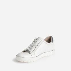 Caprice Baskets^Tennis blanche en cuir GRIS