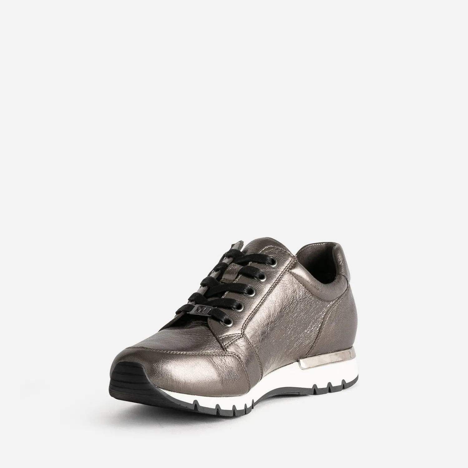Caprice Baskets^Tennis bronze en cuir METALISE