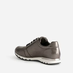 Caprice Baskets^Tennis bronze en cuir METALISE