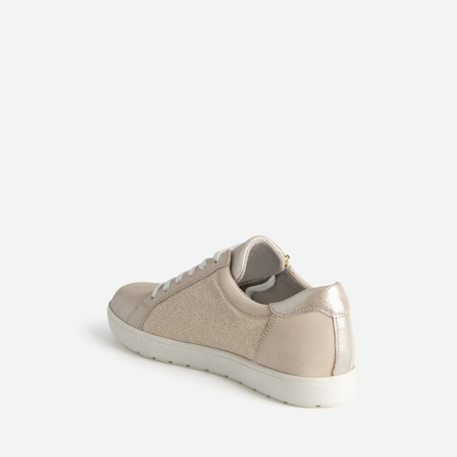 Caprice Baskets^Tennis dorée bi matière BEIGE