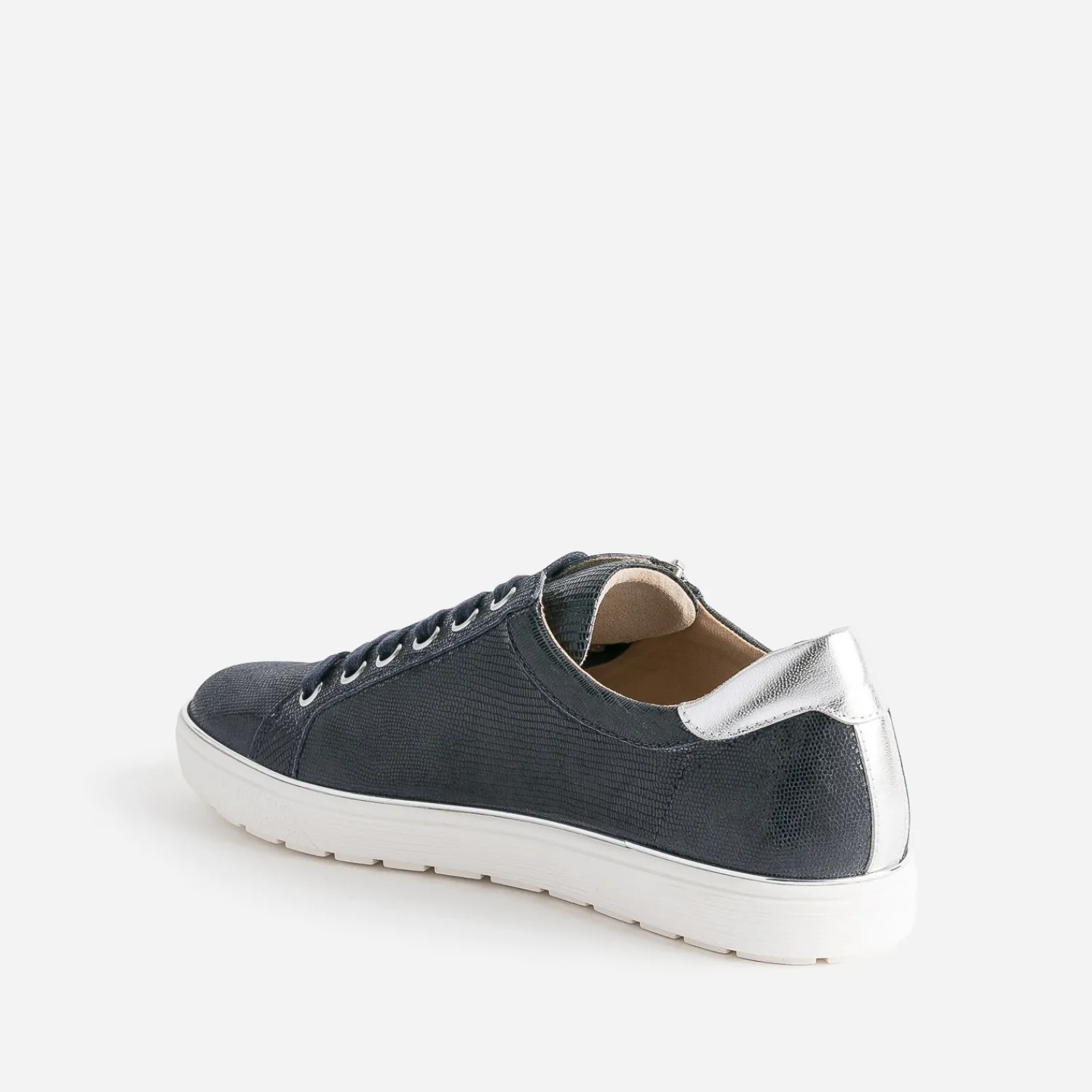 Caprice Baskets^Tennis en cuir fantaisie MARINE