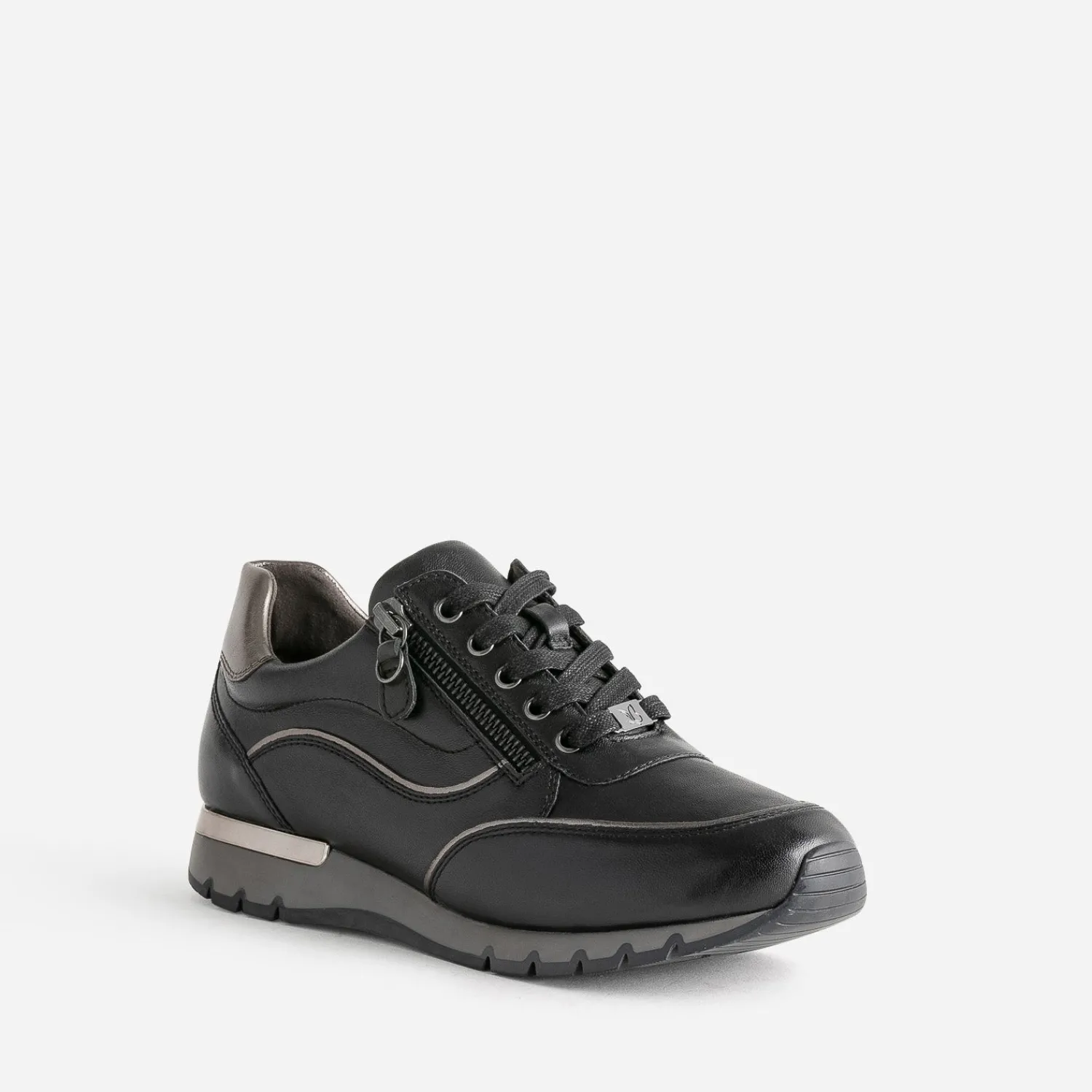 Caprice Baskets^Tennis e en cuir NOIR