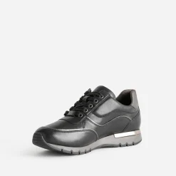 Caprice Baskets^Tennis e en cuir NOIR
