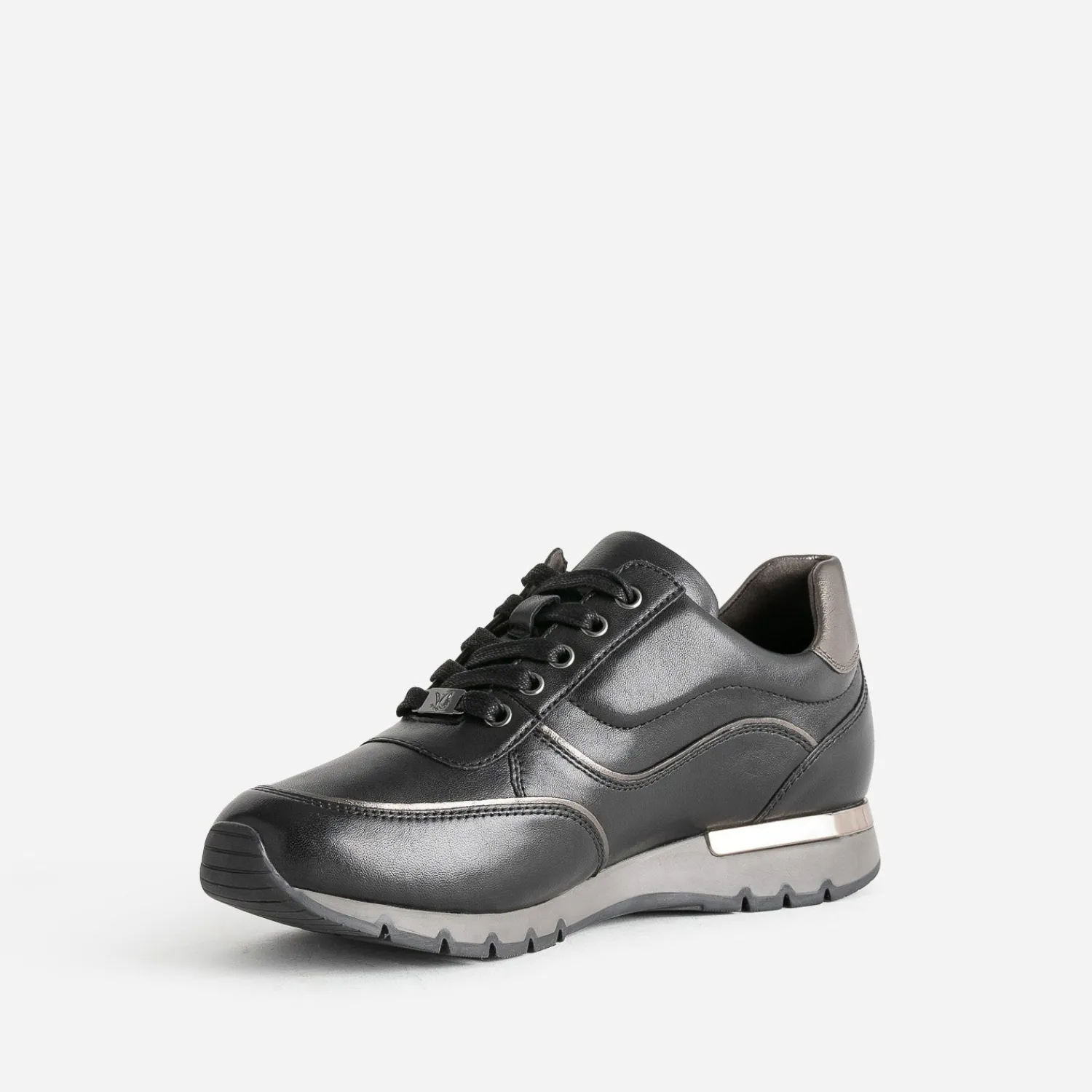 Caprice Baskets^Tennis e en cuir NOIR