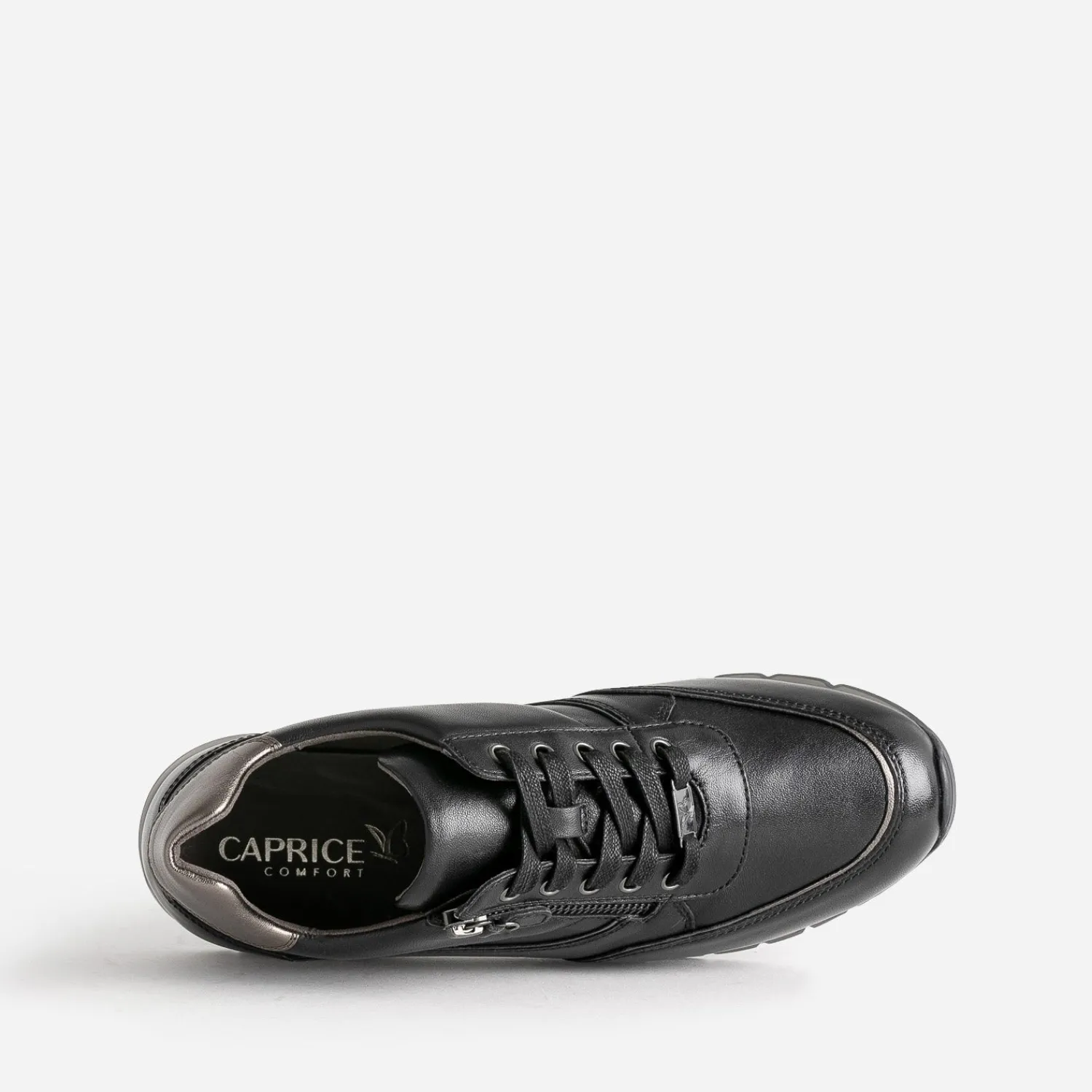 Caprice Baskets^Tennis e en cuir NOIR