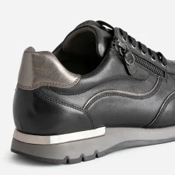 Caprice Baskets^Tennis e en cuir NOIR