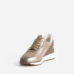 Caprice Baskets^Tennis en cuir TAUPE
