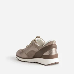 Caprice Baskets^Tennis en cuir TAUPE