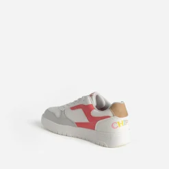 CHIPIE Baskets^Tennis he, grise et rose BLANC