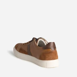 Eram Baskets/Tennis^Tennis cuir avec découpes COGNAC
