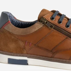 Eram Baskets/Tennis^Tennis cuir contrefort bleu marine COGNAC