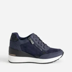 Eram Baskets^Tennis compensée bleu MARINE