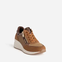 Eram Baskets^Tennis compensée multi matières CAMEL