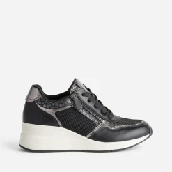 Eram Baskets^Tennis compensée e multi matières NOIR