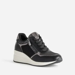 Eram Baskets^Tennis compensée e multi matières NOIR